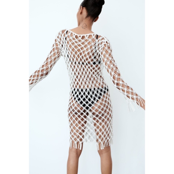 ZARA MACRAME KNIT DRESS LIMITED EDITION - Picture 3 of 9